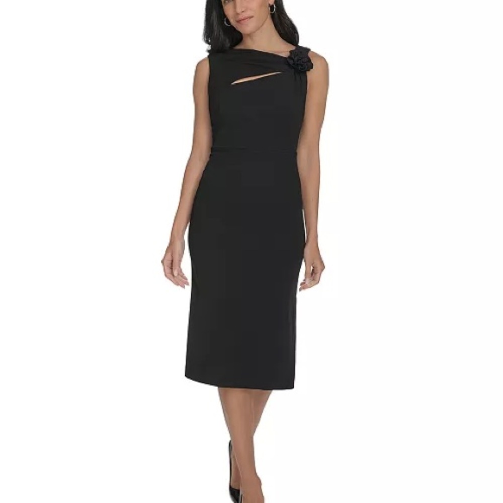 Calvin Klein - Women's Asymmetric-Neck Sleeveless Sheath Dress